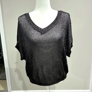 Vince, size M sheer top almost gun metal grey in color
